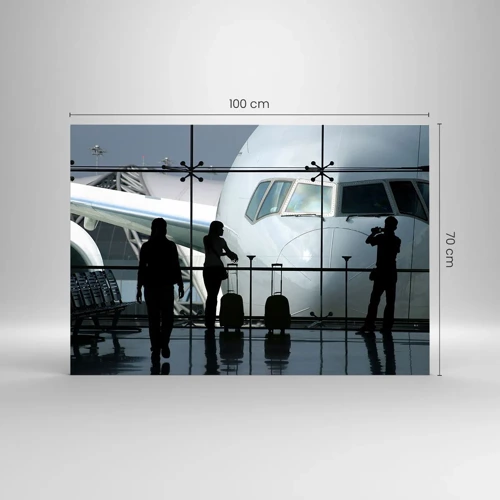 Glass picture - Via a Vis at the Aiport - 100x70 cm