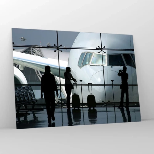 Glass picture - Via a Vis at the Aiport - 100x70 cm