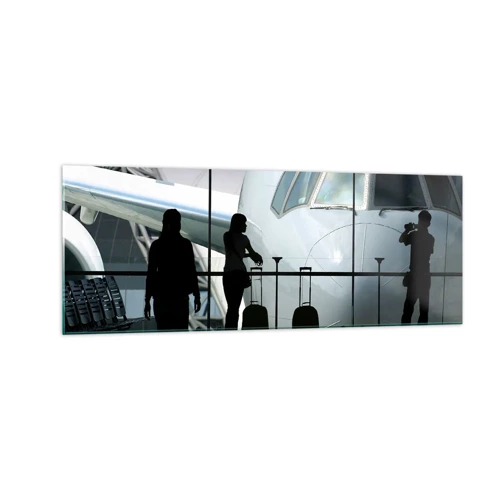 Glass picture - Via a Vis at the Aiport - 140x50 cm