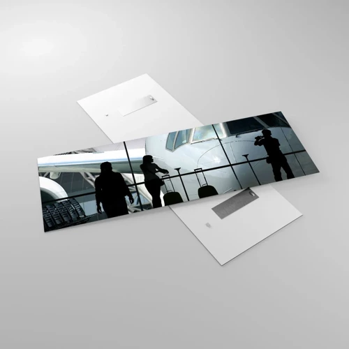 Glass picture - Via a Vis at the Aiport - 140x50 cm