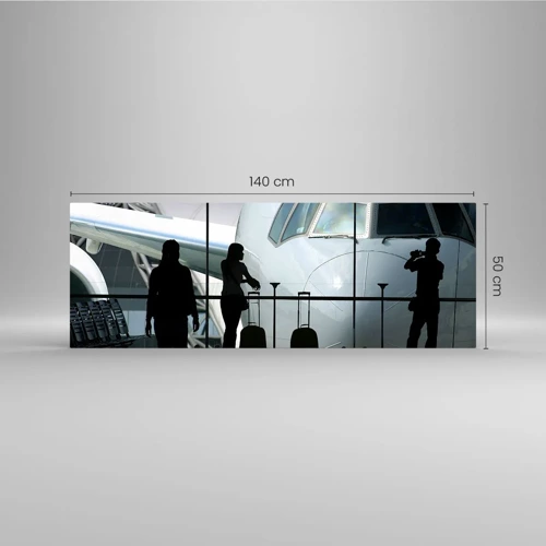 Glass picture - Via a Vis at the Aiport - 140x50 cm