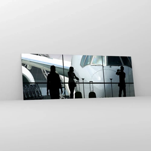 Glass picture - Via a Vis at the Aiport - 140x50 cm