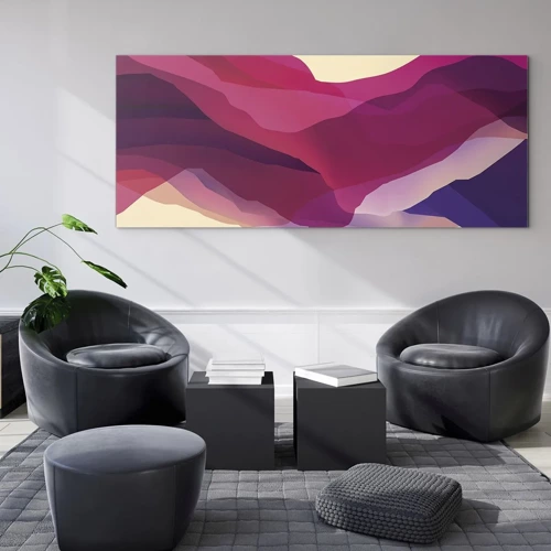 Glass picture - Waves of Purple - 160x50 cm