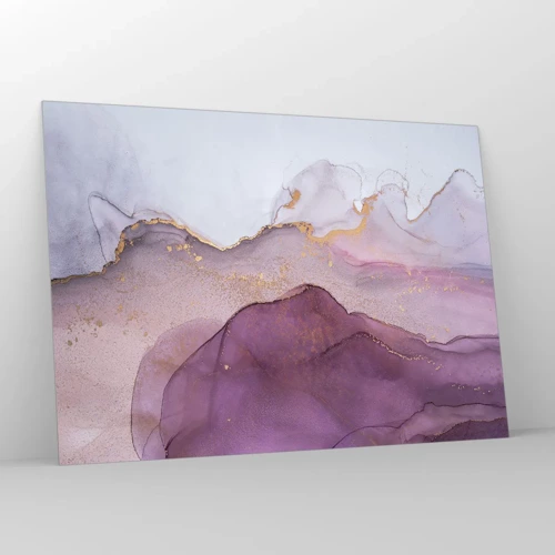 Glass picture - Waves of Violet and Purple - 100x70 cm