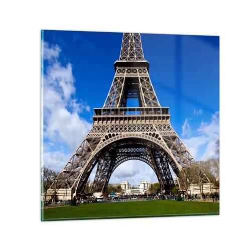 Glass picture - Whole Paris at Her Feet - 60x60 cm