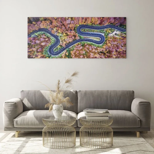 Glass picture - Winding Path through a Forest - 160x50 cm