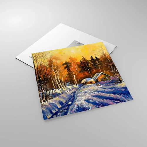 Glass picture - Winter Impression in the Sun - 50x50 cm