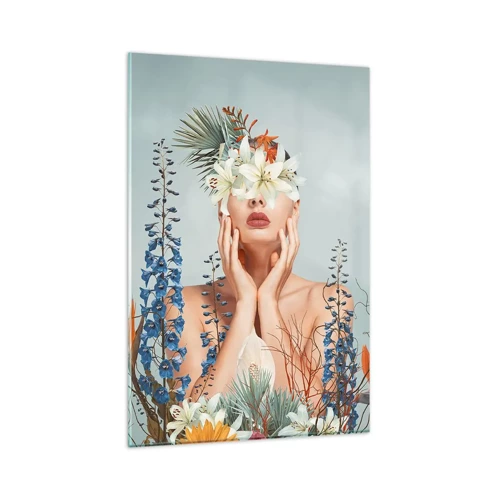 Glass picture - Woman – Flower - 80x120 cm