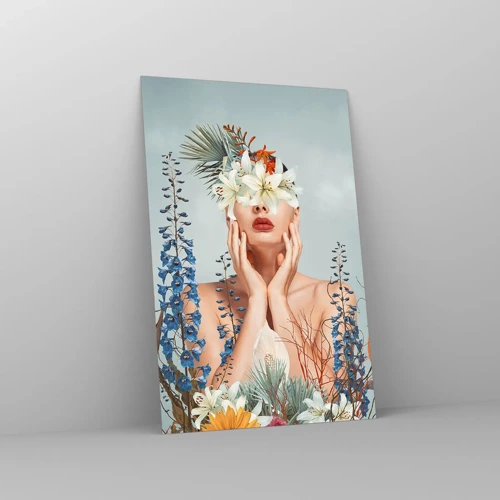 Glass picture - Woman – Flower - 80x120 cm