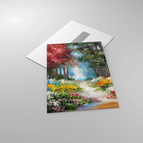 Glass picture - Wood Garden, Flowery Forest - 50x70 cm