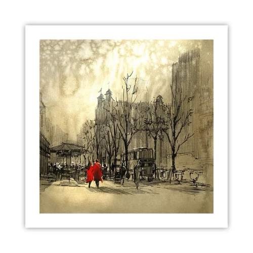 Poster - A Date in London Fog - 50x50 cm