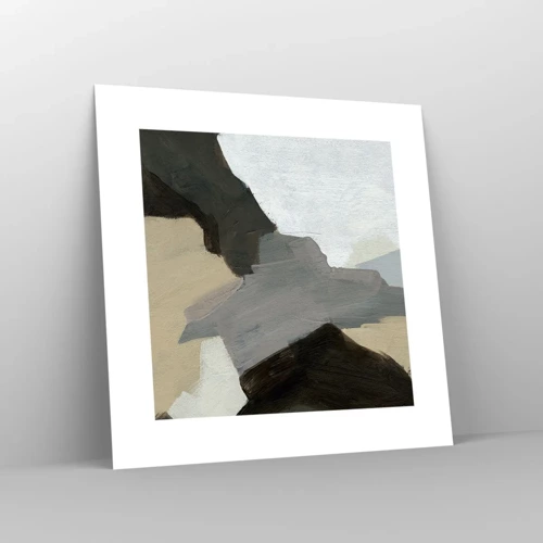 Poster - Abstract: Crossroads of Grey - 30x30 cm