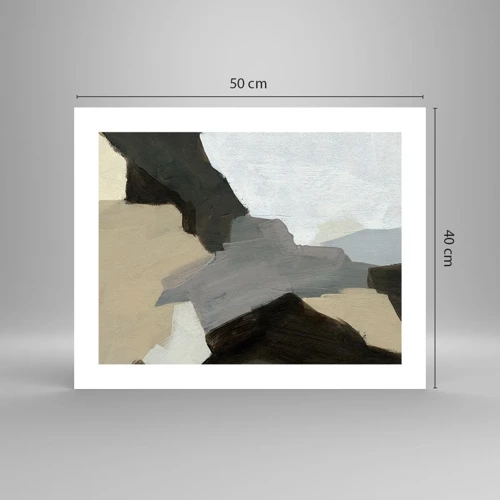 Poster - Abstract: Crossroads of Grey - 50x40 cm