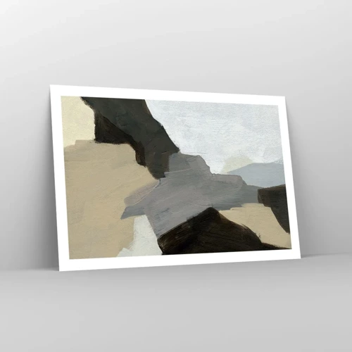 Poster - Abstract: Crossroads of Grey - 91x61 cm