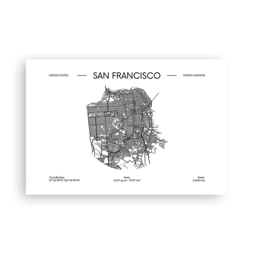 Poster - Anatomy of San Francisco - 91x61 cm