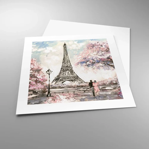 Poster - April Walk in Paris - 40x40 cm