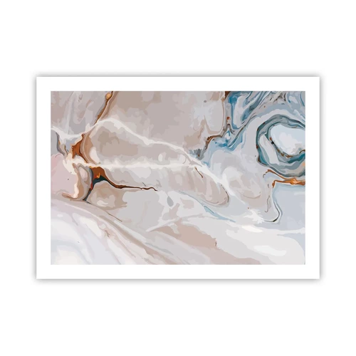 Poster - Blue Meanders under White - 70x50 cm