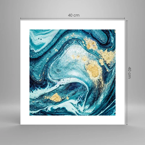 Poster - Blue Whirl - 40x40 cm