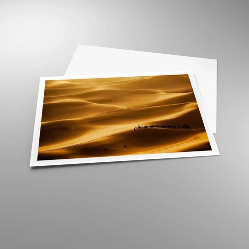 Poster - Caravan on the Waves of a Desert - 100x70 cm