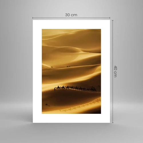 Poster - Caravan on the Waves of a Desert - 30x40 cm