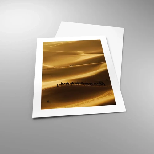 Poster - Caravan on the Waves of a Desert - 40x50 cm