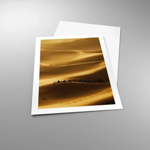 Poster - Caravan on the Waves of a Desert - 50x70 cm