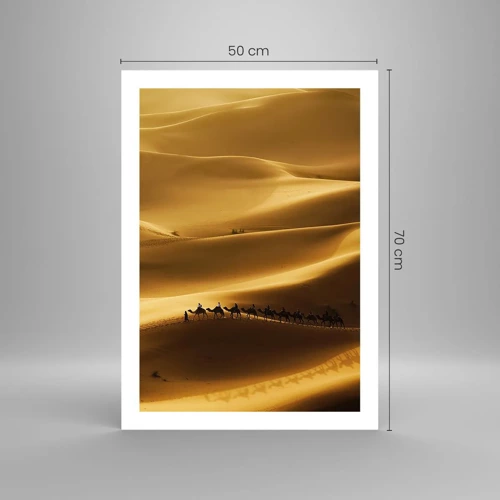 Poster - Caravan on the Waves of a Desert - 50x70 cm