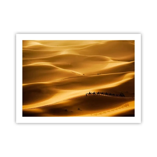 Poster - Caravan on the Waves of a Desert - 70x50 cm