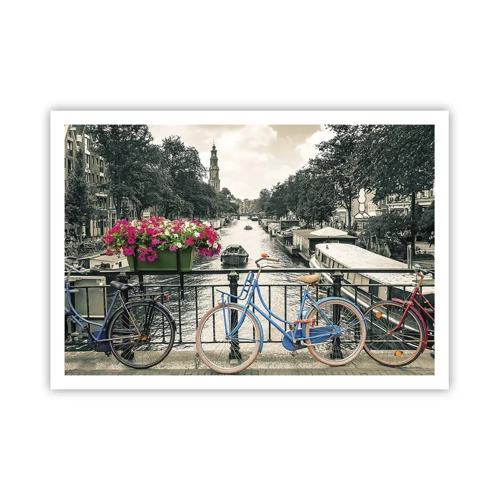 Poster - Colour of a Street in Amsterdam - 100x70 cm