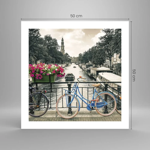 Poster - Colour of a Street in Amsterdam - 50x50 cm