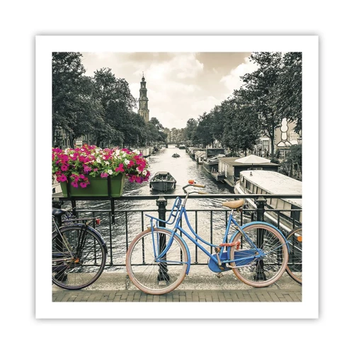 Poster - Colour of a Street in Amsterdam - 60x60 cm