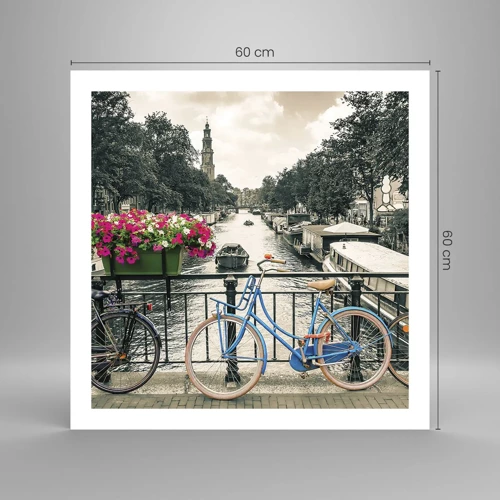 Poster - Colour of a Street in Amsterdam - 60x60 cm