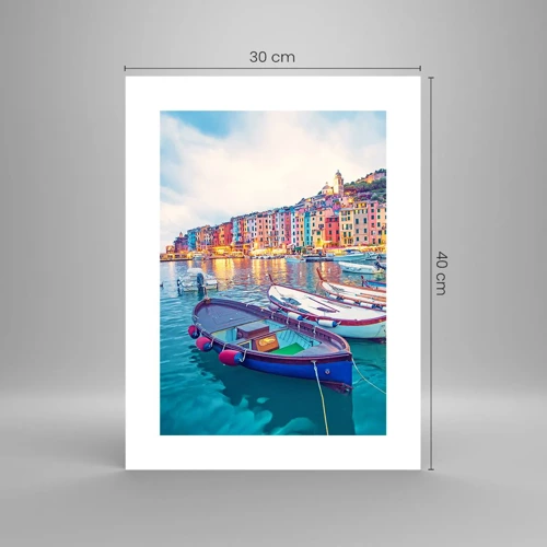 Poster - Colourful Evening in a Port - 30x40 cm