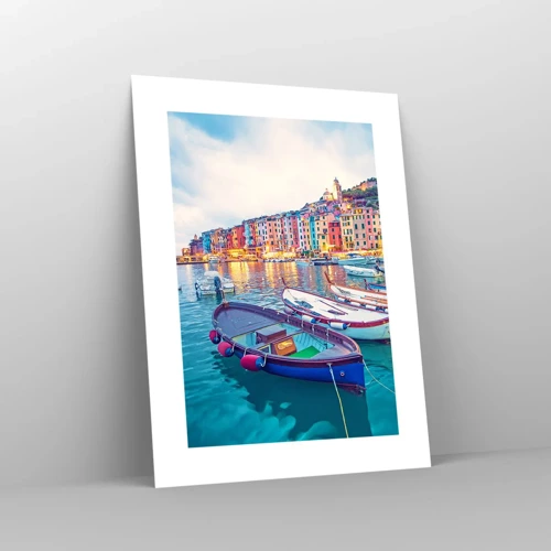 Poster - Colourful Evening in a Port - 30x40 cm