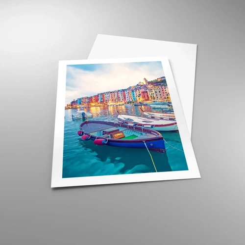 Poster - Colourful Evening in a Port - 50x70 cm