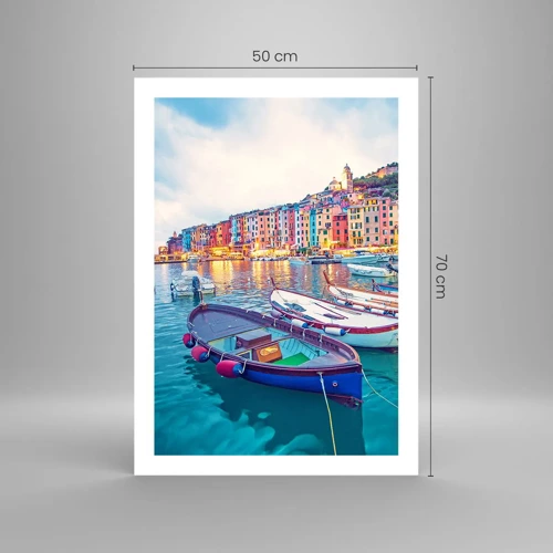 Poster - Colourful Evening in a Port - 50x70 cm