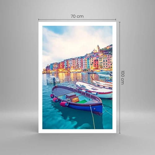 Poster - Colourful Evening in a Port - 70x100 cm