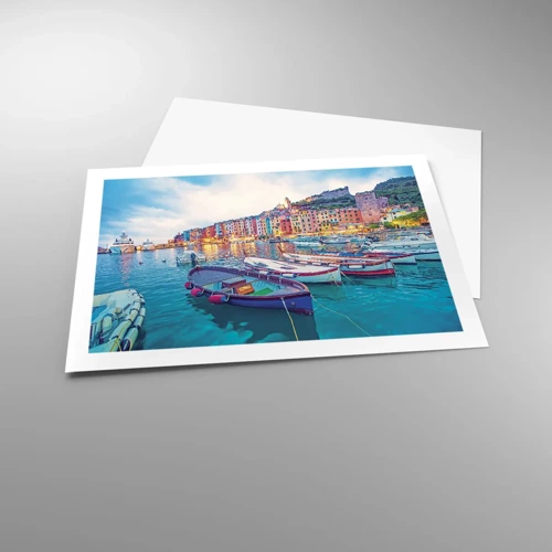 Poster - Colourful Evening in a Port - 70x50 cm