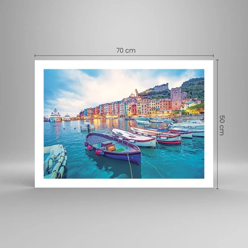 Poster - Colourful Evening in a Port - 70x50 cm