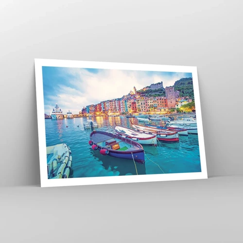 Poster - Colourful Evening in a Port - 91x61 cm