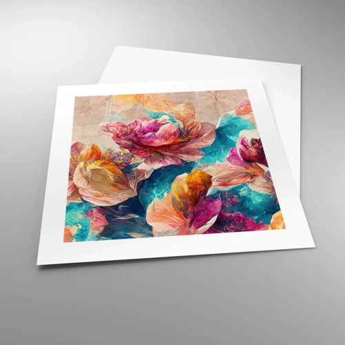 Poster - Colourful Splendour of a Bouquet - 40x40 cm