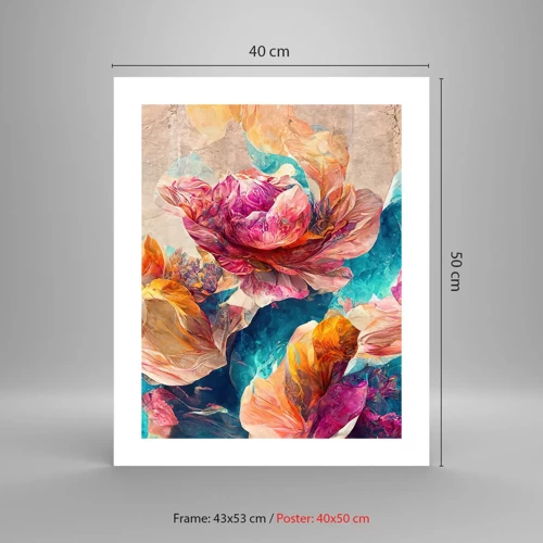 Poster - Colourful Splendour of a Bouquet - 40x50 cm