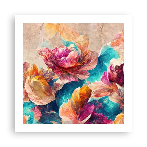 Poster - Colourful Splendour of a Bouquet - 50x50 cm