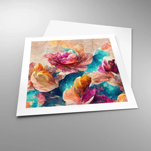 Poster - Colourful Splendour of a Bouquet - 50x50 cm