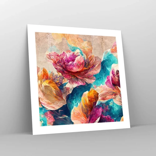 Poster - Colourful Splendour of a Bouquet - 50x50 cm