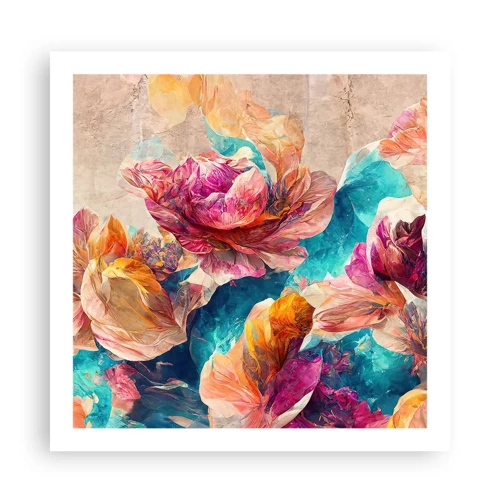 Poster - Colourful Splendour of a Bouquet - 60x60 cm