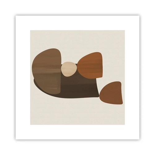 Poster - Composition in Brown - 30x30 cm