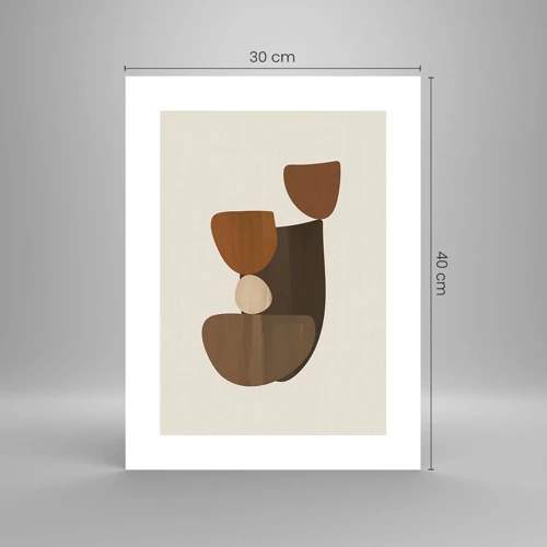 Poster - Composition in Brown - 30x40 cm