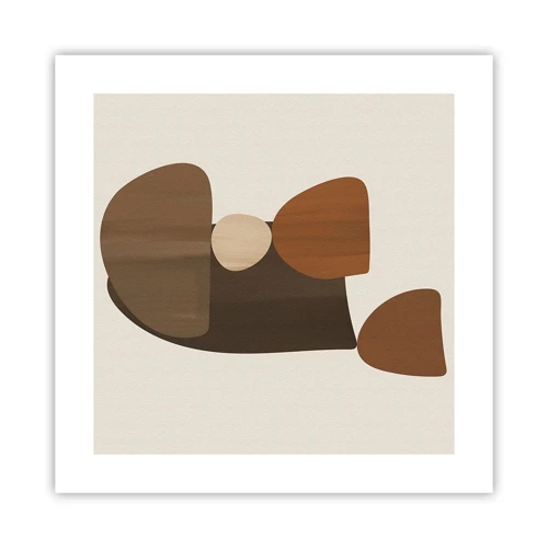 Poster - Composition in Brown - 40x40 cm