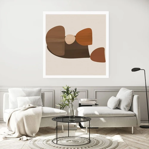 Poster - Composition in Brown - 40x40 cm